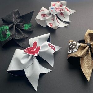 Boston Sports Team Cheerleading Hair Bow set, Celtics, Bruins, Patriots, Red Sox